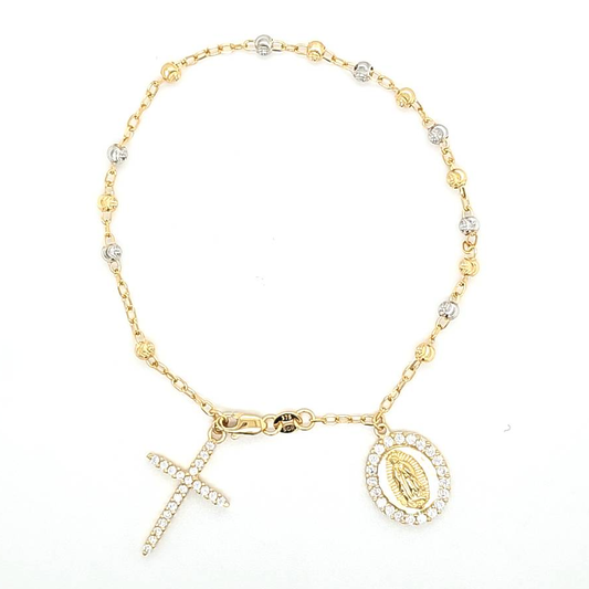 18ct 2 Tone Rosary Bracelet